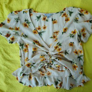 yellow flowered blouse